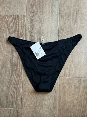 Forever 21 Black Ribbed Bikini Bottom NWT